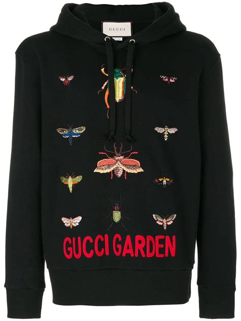 gucci imsect garden hoodie|Embroidered jersey hooded sweatshirt .